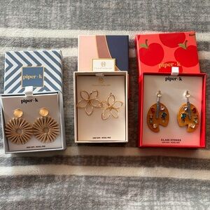 Piper-K Gold Textured Earrings